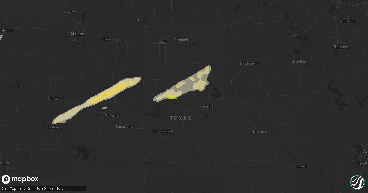 Hail map in Sidney, TX on March 7, 2025