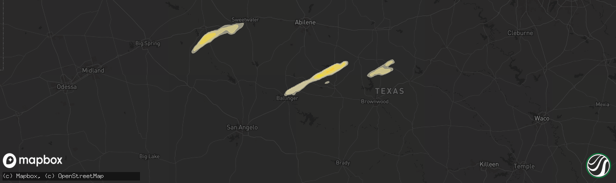 Hail map in Talpa, TX on March 7, 2025