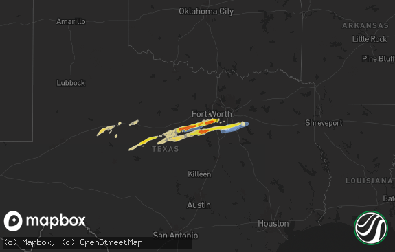 Hail map preview on 03-07-2025