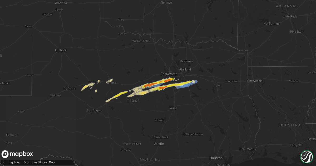 Hail map on March 7, 2025