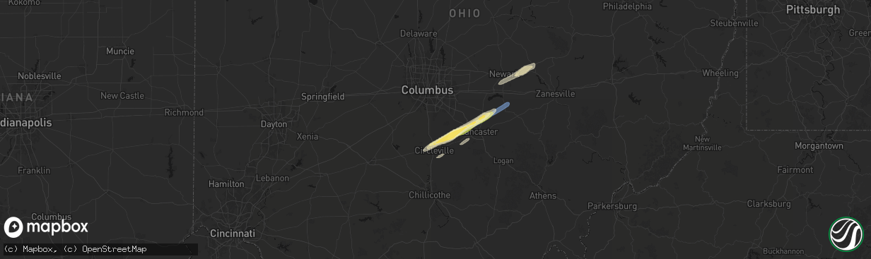 Hail map in Ashville, OH on March 7, 2026