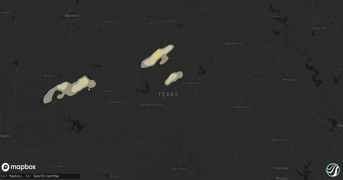 Hail map in Blanket, TX on March 7, 2026