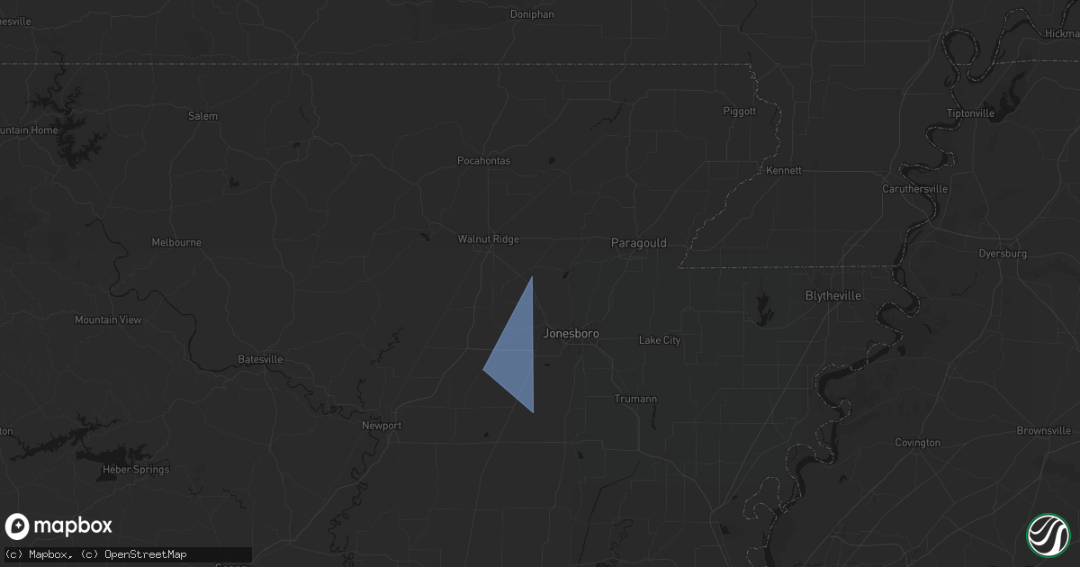 Hail map in Bono, AR on March 7, 2026