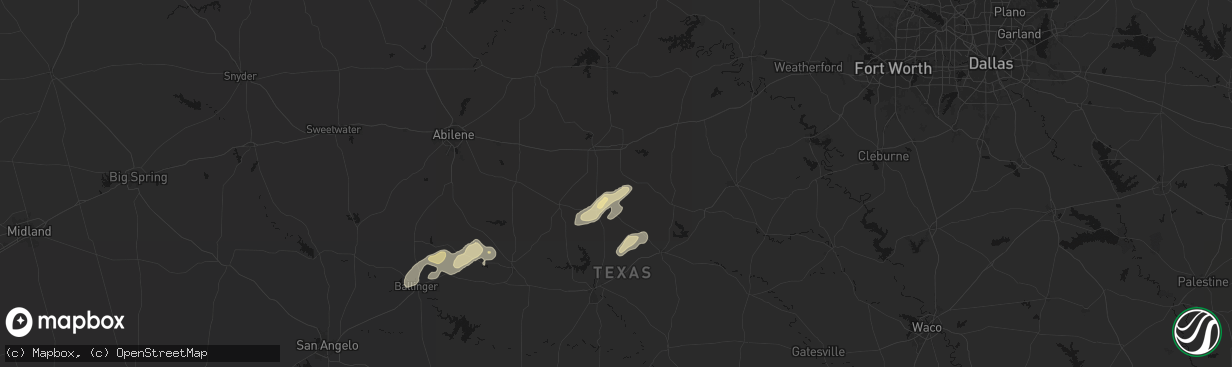 Hail map in Carbon, TX on March 7, 2026
