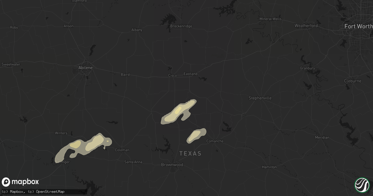 Hail map in Carbon, TX on March 7, 2026