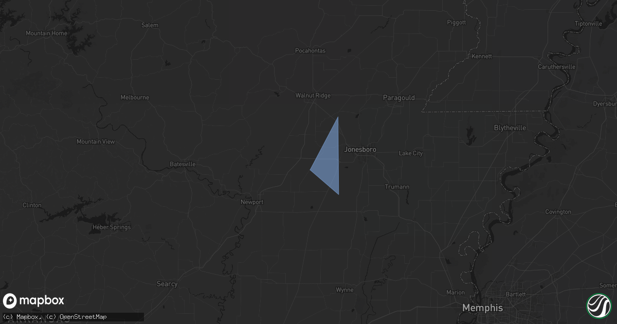 Hail map in Cash, AR on March 7, 2026