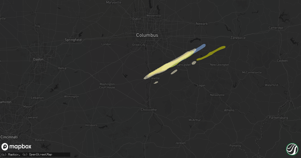 Hail map in Circleville, OH on March 7, 2026