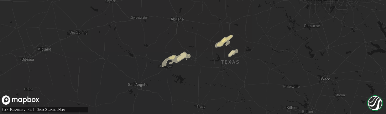 Hail map in Coleman, TX on March 7, 2026