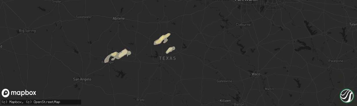 Hail map in Comanche, TX on March 7, 2026