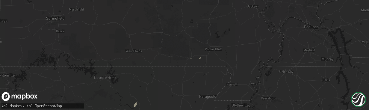 Hail map in Doniphan, MO on March 7, 2026