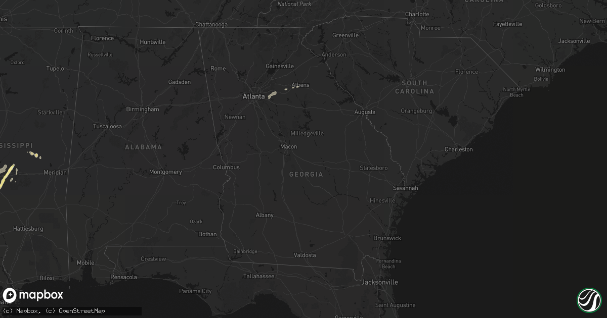 Hail map in Georgia on March 7, 2026