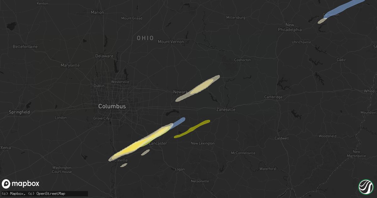 Hail map in Heath, OH on March 7, 2026