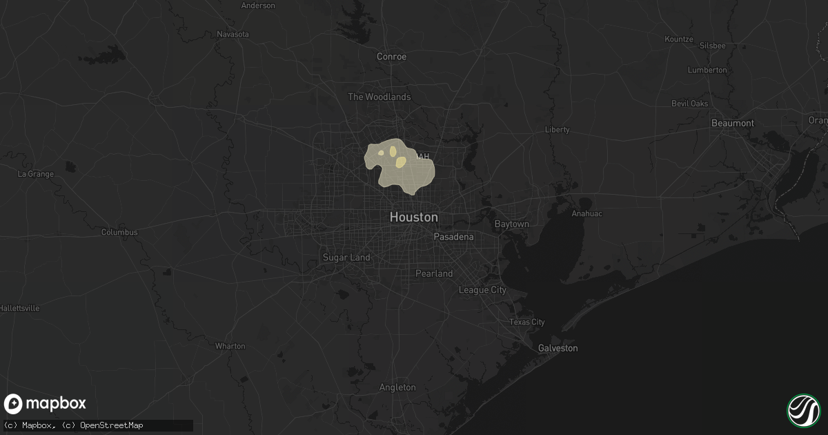 Hail map in Houston, TX on March 7, 2026