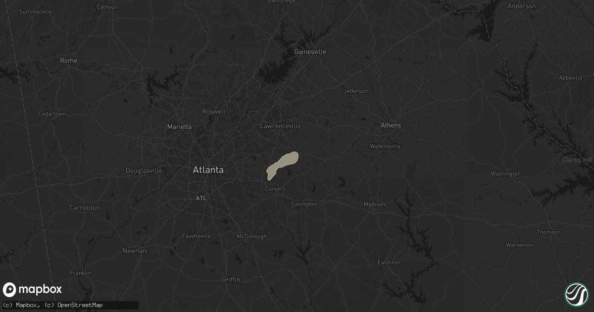 Hail map in Loganville, GA on March 7, 2026