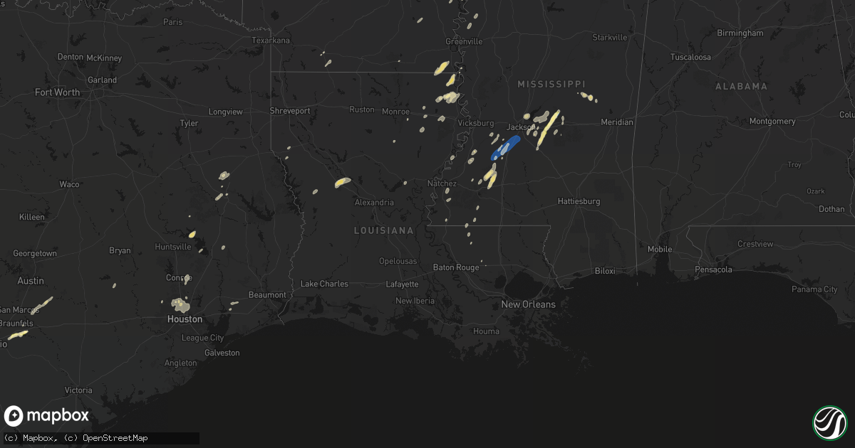 Hail map in Louisiana on March 7, 2026