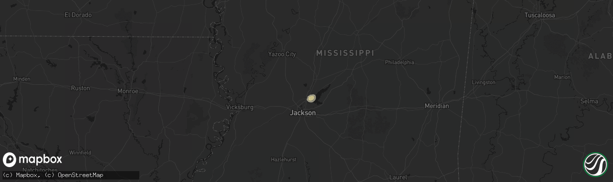 Hail map in Madison, MS on March 7, 2026