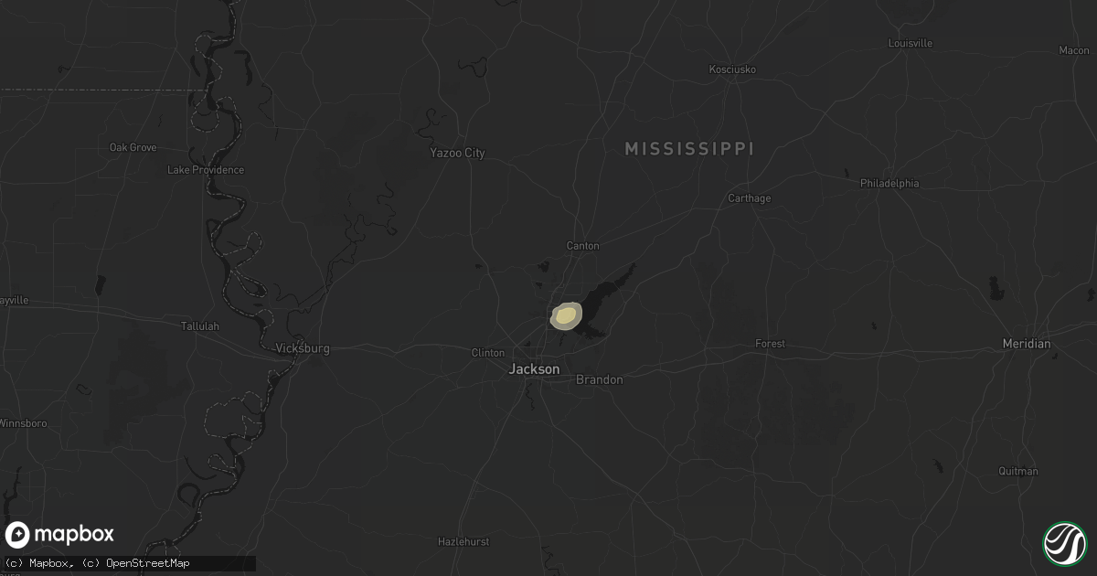 Hail map in Madison, MS on March 7, 2026