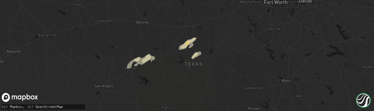 Hail map in May, TX on March 7, 2026