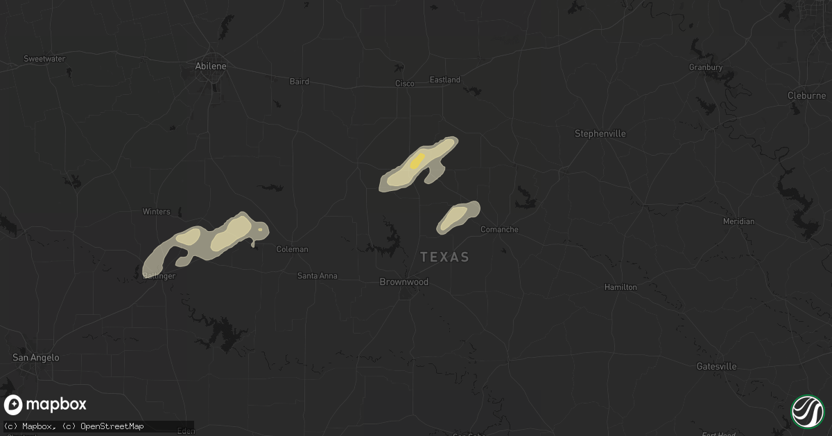 Hail map in May, TX on March 7, 2026
