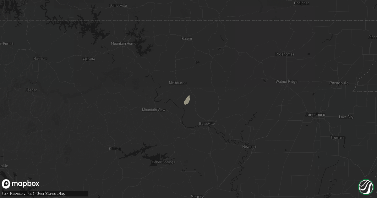 Hail map in Mount Pleasant, AR on March 7, 2026