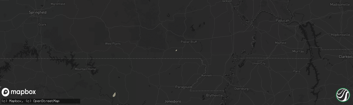 Hail map in Naylor, MO on March 7, 2026