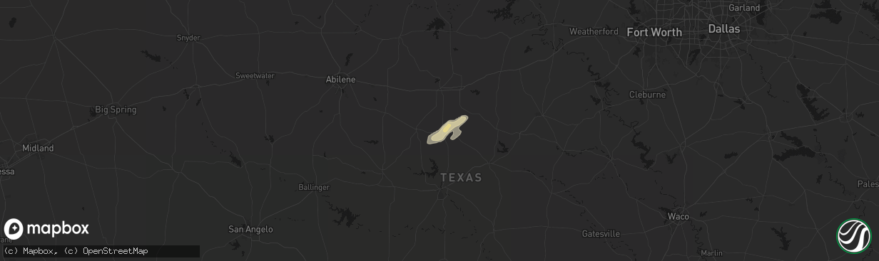 Hail map in Rising Star, TX on March 7, 2026