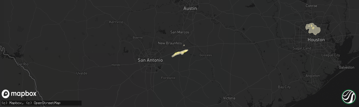 Hail map in Seguin, TX on March 7, 2026