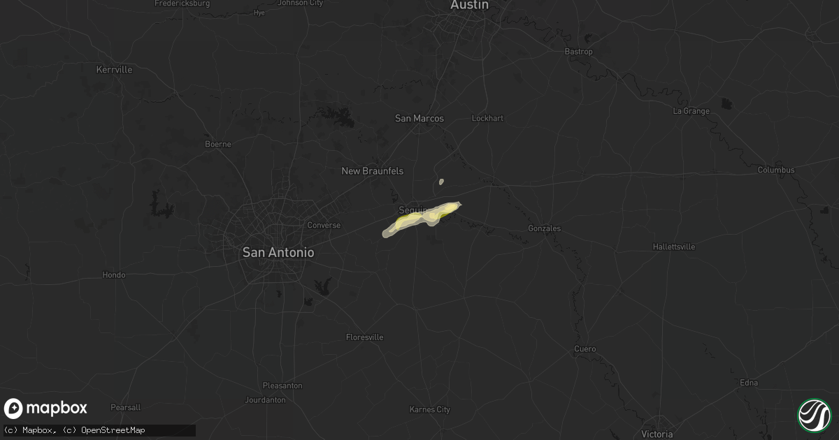 Hail map in Seguin, TX on March 7, 2026