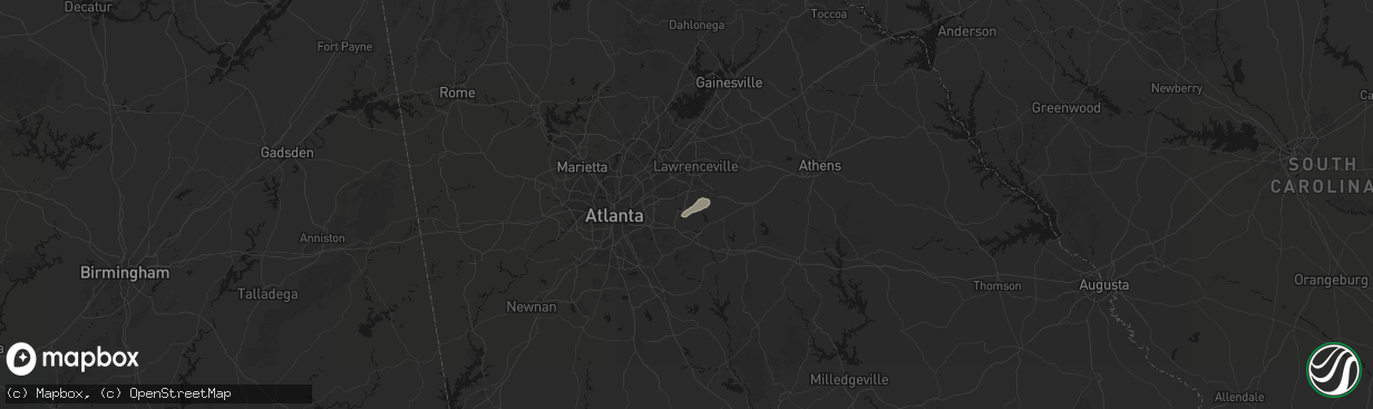 Hail map in Snellville, GA on March 7, 2026