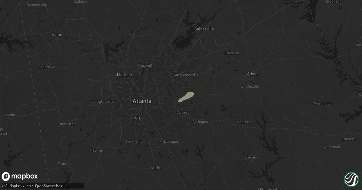 Hail map in Snellville, GA on March 7, 2026