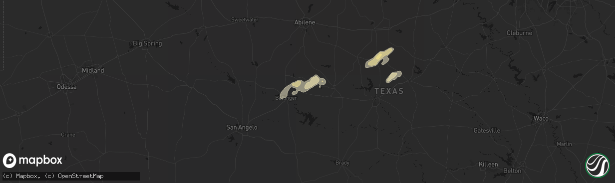 Hail map in Talpa, TX on March 7, 2026