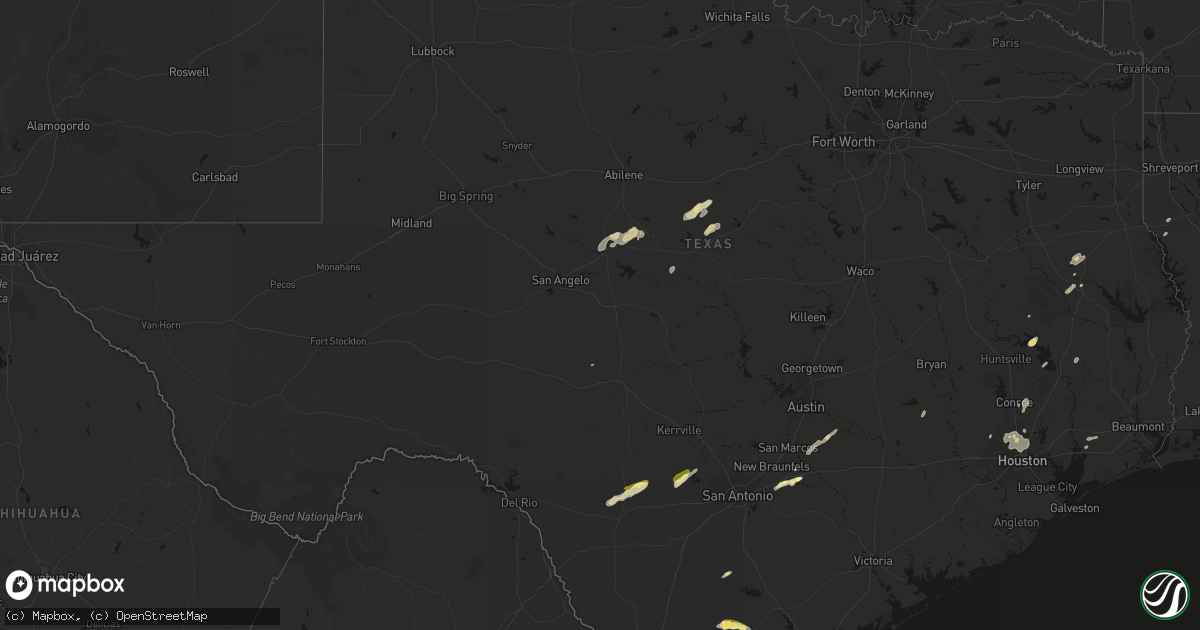 Hail map in Texas on March 7, 2026