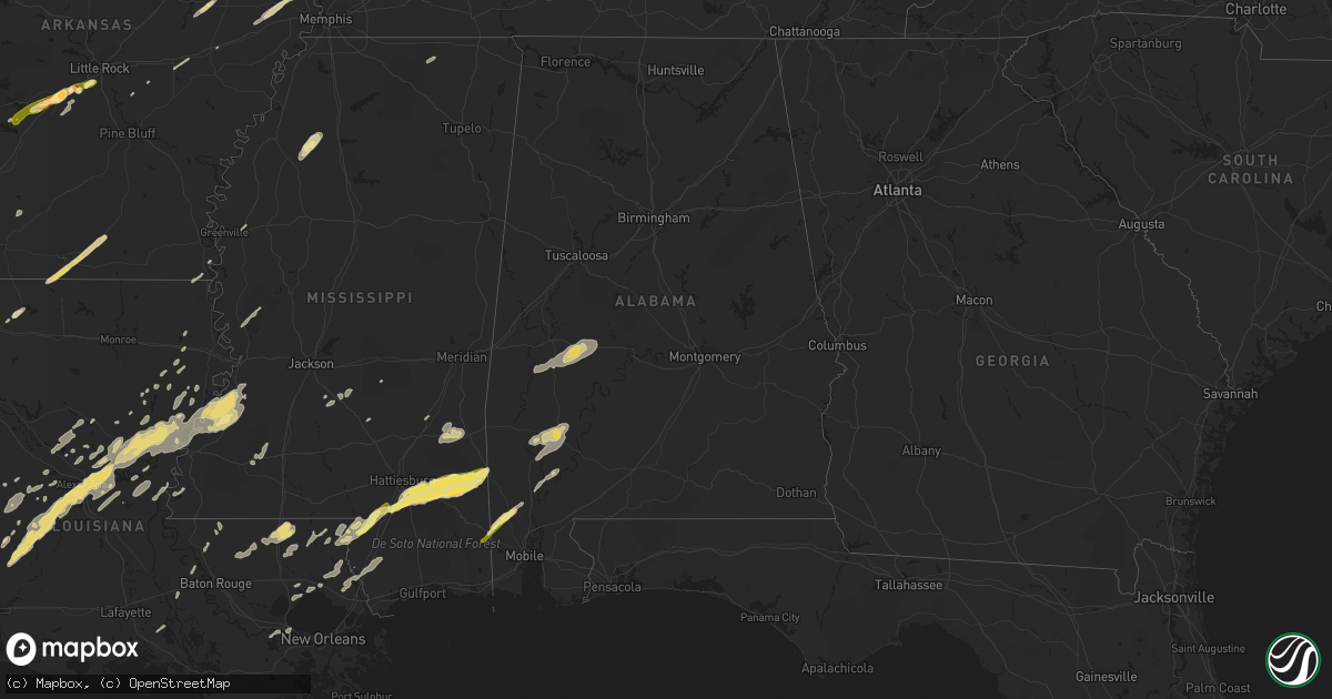 Hail map in Alabama on March 8, 2011