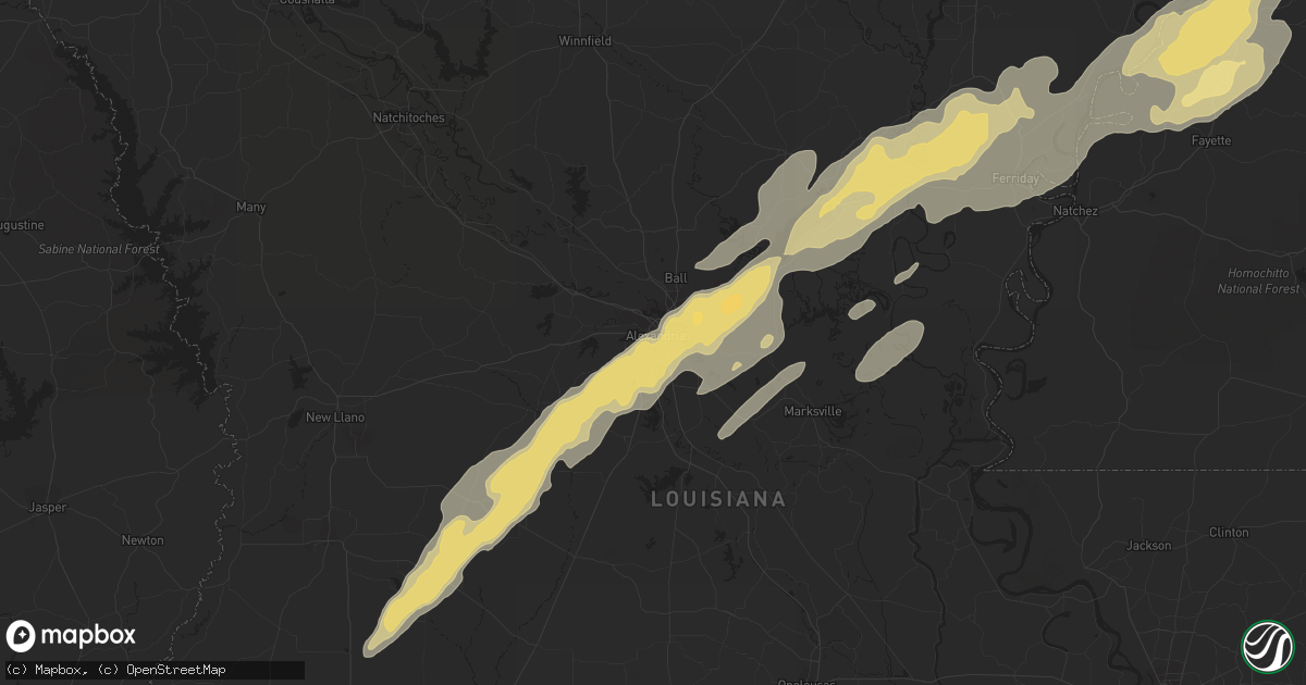 Hail map in Alexandria, LA on March 8, 2011