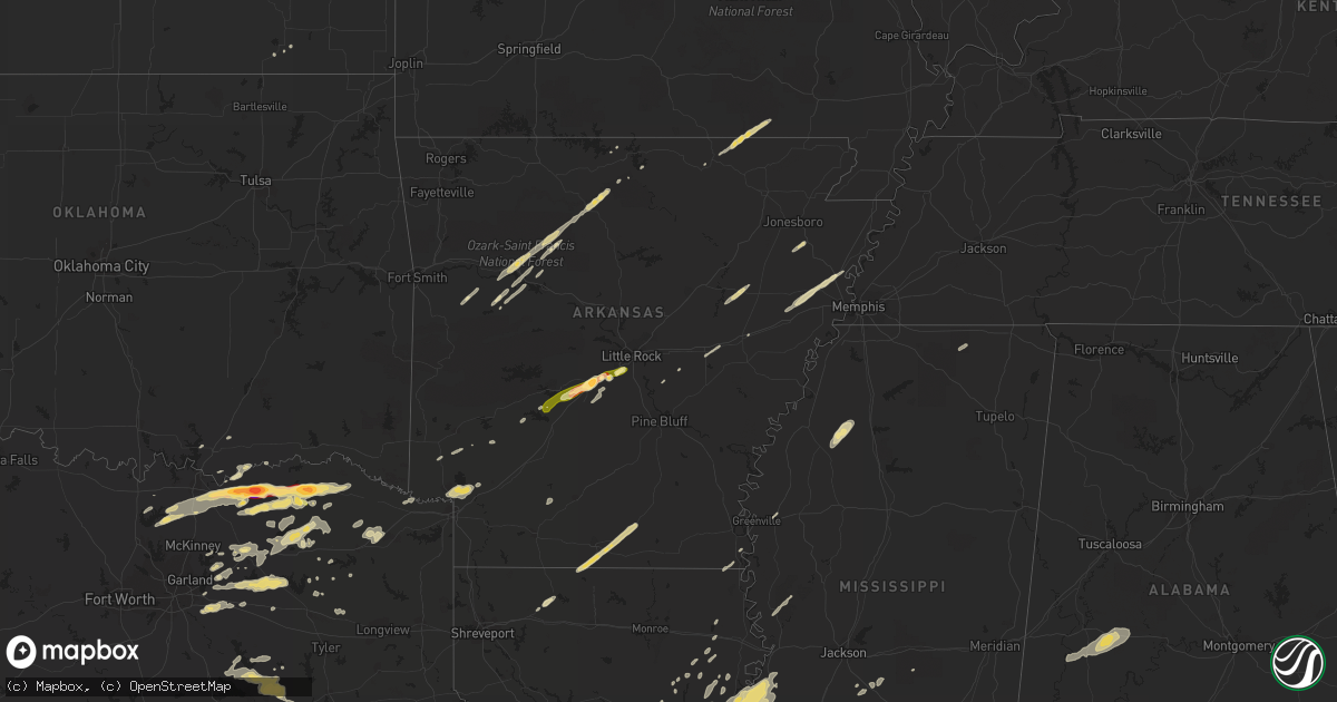 Hail map in Arkansas on March 8, 2011