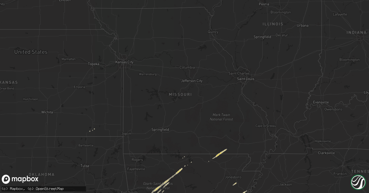 Hail map in Missouri on March 8, 2011