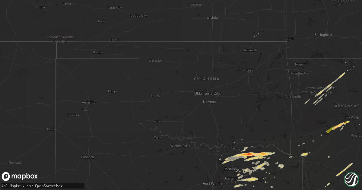 Hail map in Oklahoma on March 8, 2011