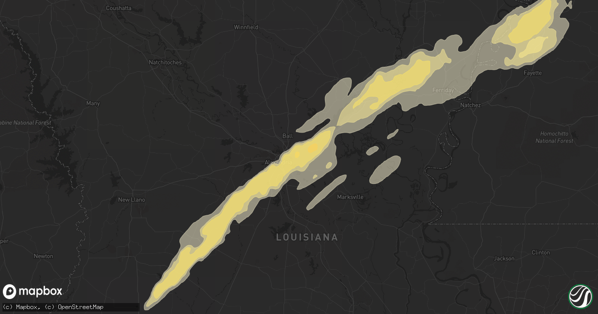 Hail map in Pineville, LA on March 8, 2011