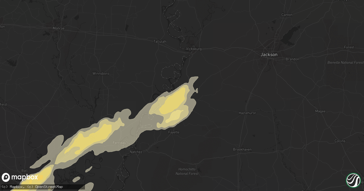 Hail map in Port Gibson, MS on March 8, 2011