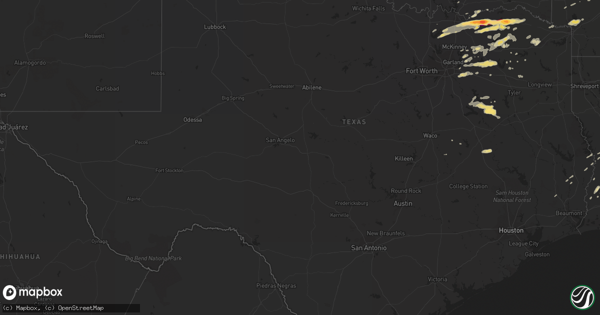 Hail map in Texas on March 8, 2011