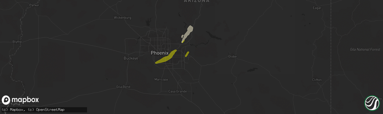 Hail map in Apache Junction, AZ on March 8, 2013