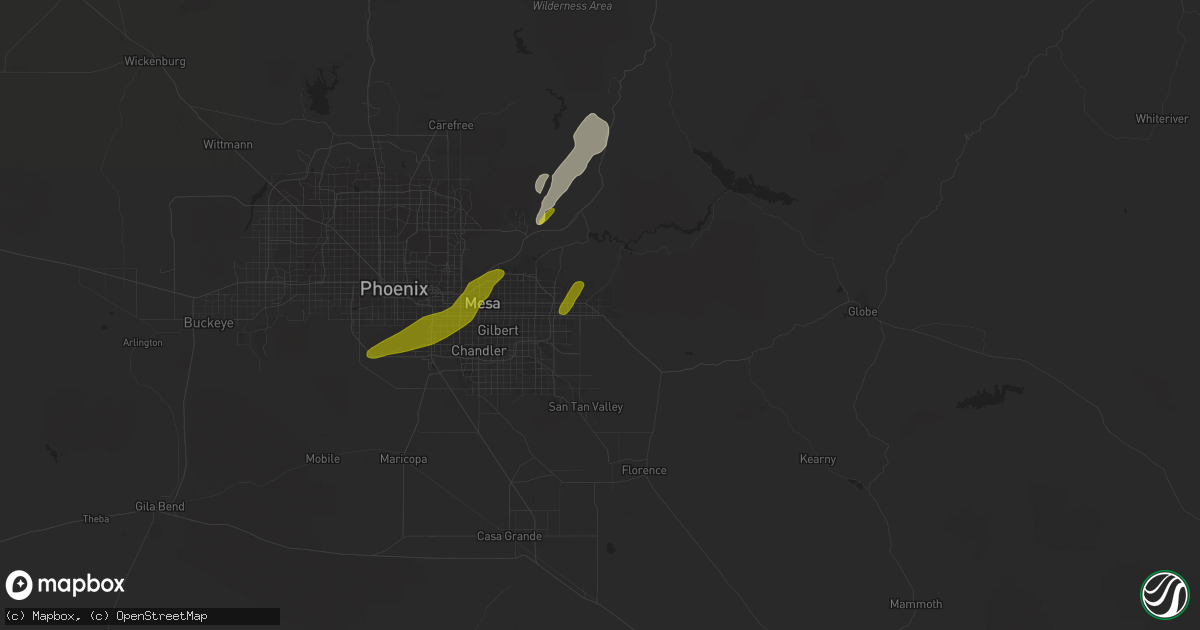 Hail map in Apache Junction, AZ on March 8, 2013