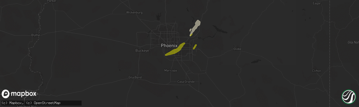 Hail map in Chandler, AZ on March 8, 2013