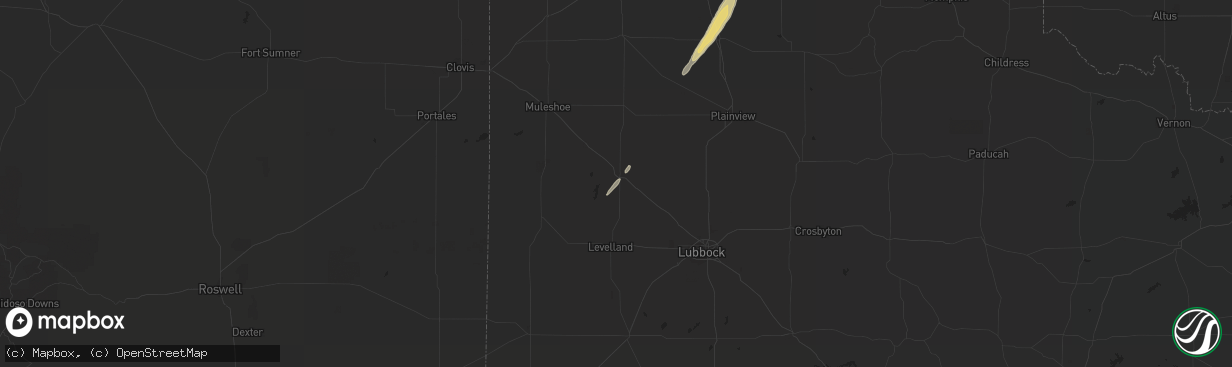 Hail map in Littlefield, TX on March 8, 2013