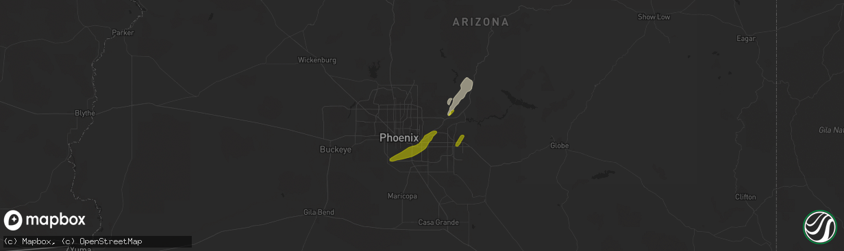 Hail map in Scottsdale, AZ on March 8, 2013