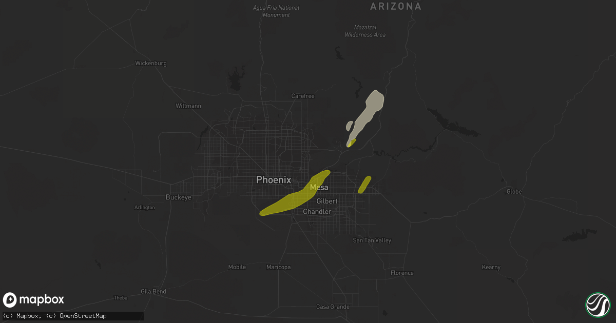 Hail map in Scottsdale, AZ on March 8, 2013