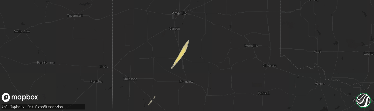 Hail map in Tulia, TX on March 8, 2013
