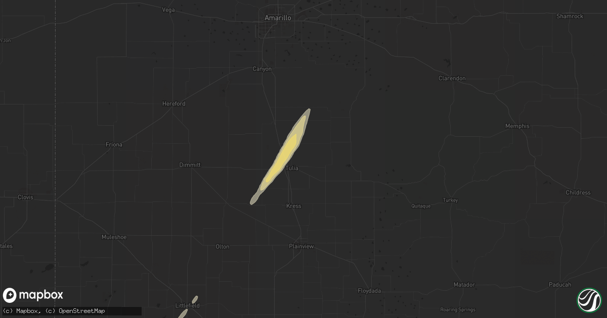 Hail map in Tulia, TX on March 8, 2013