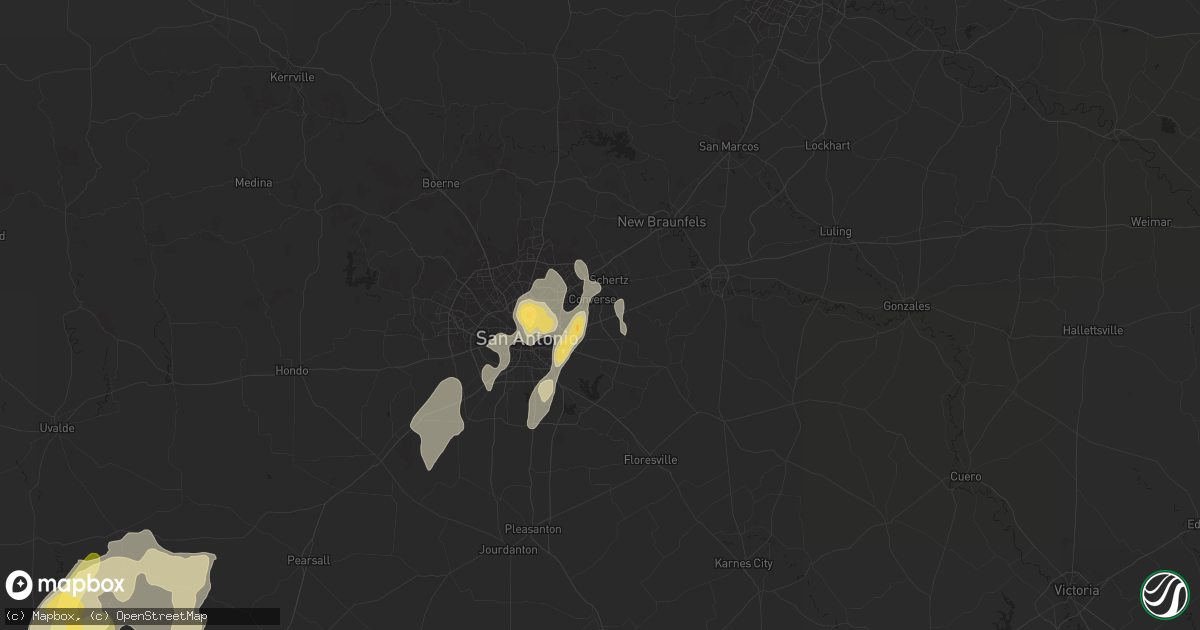 Hail map in Converse, TX on March 8, 2016
