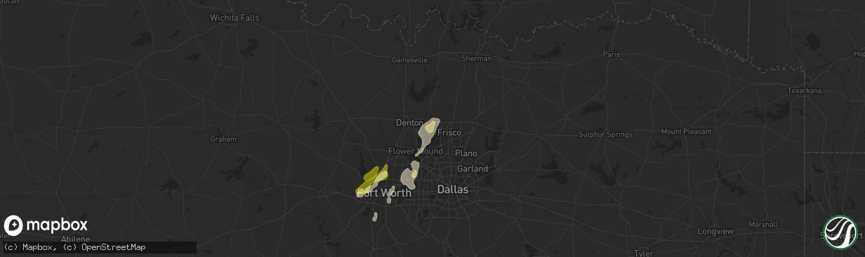 Hail map in Little Elm, TX on March 8, 2016